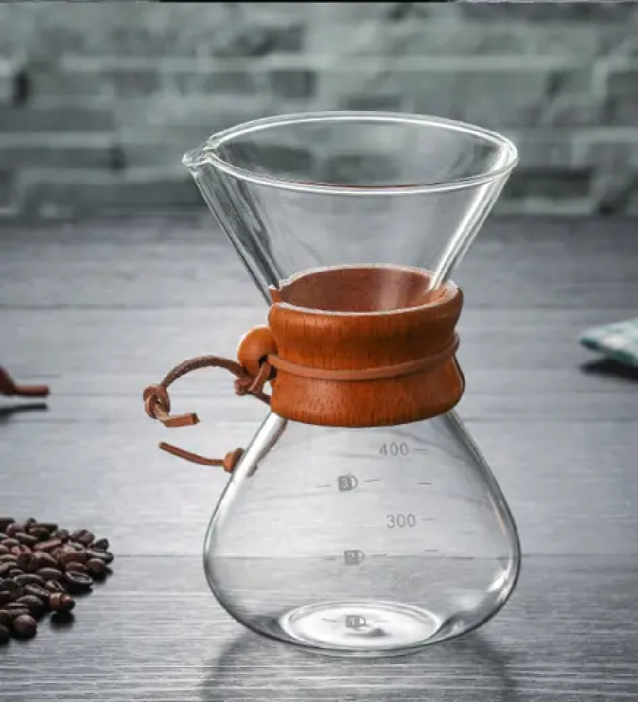 Pour Over Coffee Maker Based on the Chemex Design