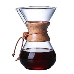 Chemex style pour over coffee maker