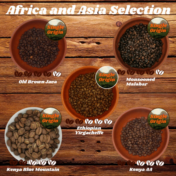 coffee selection: Africa and Asia